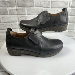 Josef Seibel Darla 08 Women's Size 40- 9/9.5 US Black Leather Cork Heel Loafers